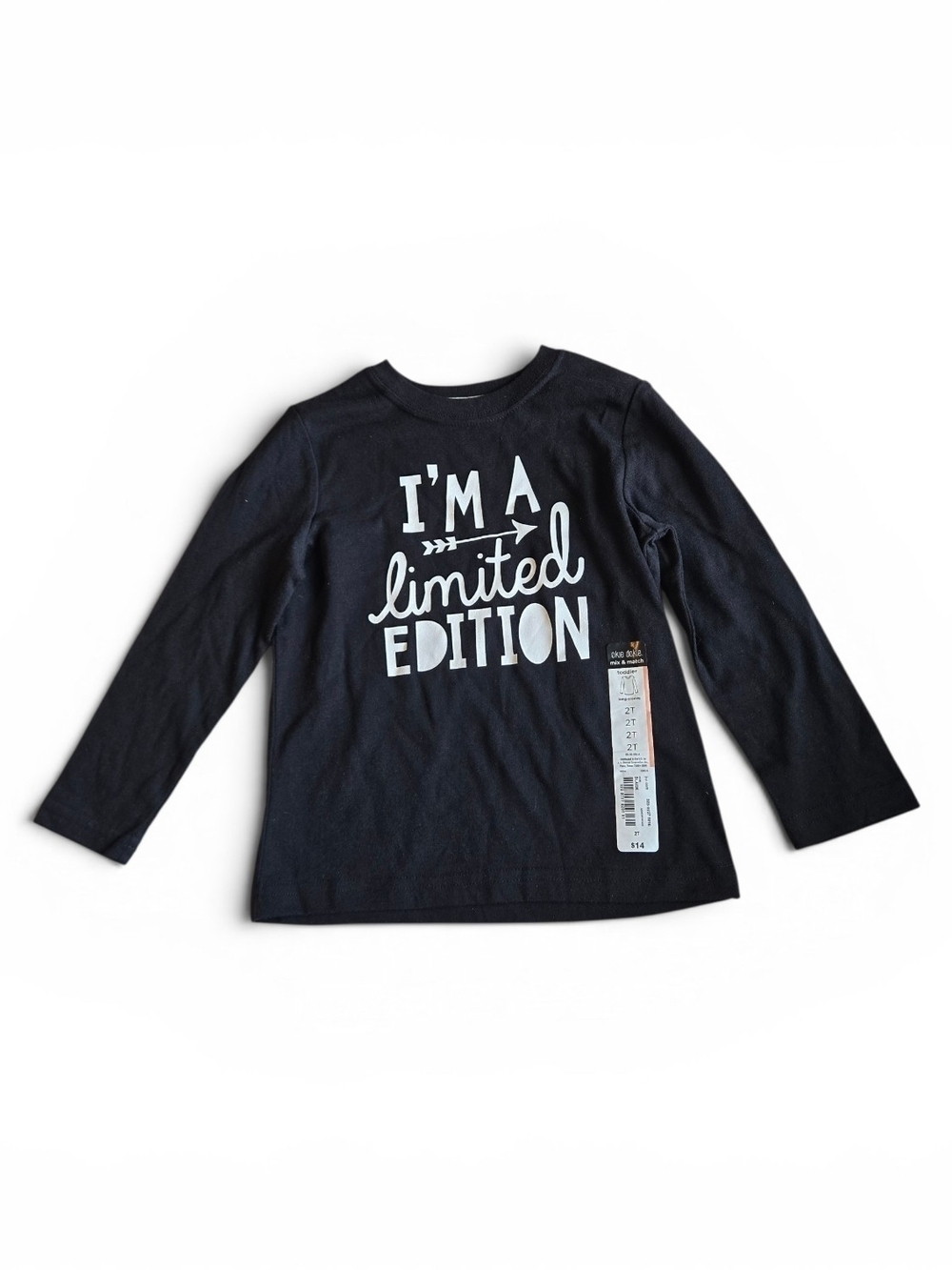 Okie Dokie Kids Long-Sleeve “I’m a Limited Edition” Graphic Tee - Black Size 2T
